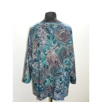 Bluzka w luźnym stylu OVERSIZE z motywem mandali - odcienie zieleni